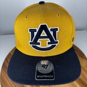 47 Brand Auburn Tigers Snapback Hat Yellow‎ Navy "UA" Logo "One Size"